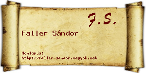 Faller Sándor névjegykártya