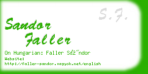 sandor faller business card